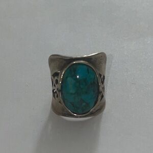 Silver Turquoise Ring Made in Israel